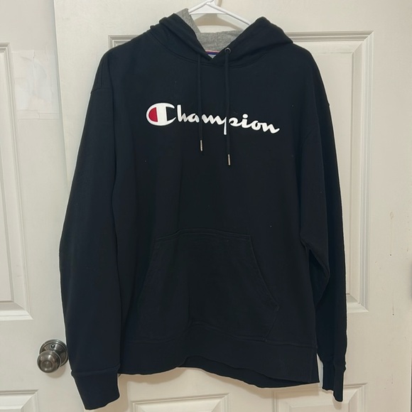 Champion Black Pullover Hoodie sweatshirt, size large - Picture 1 of 5